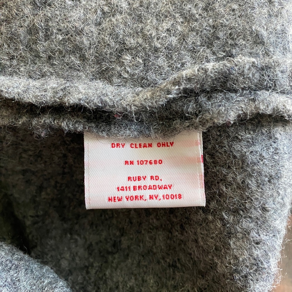 Vtg Ruby Rd. M Wool Gray Black Claw Toggle Closur… - image 6